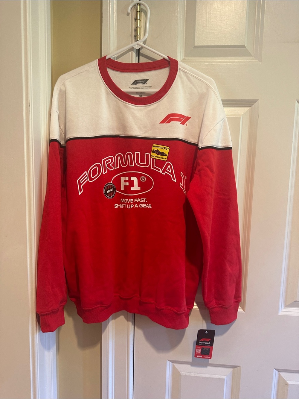 Formula 1 F1 Racing Crewneck Sweatshirt Red White XL Tag by Attached